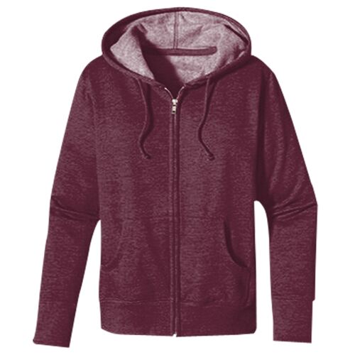 Women's Heathered Full-Zip Hooded Sweatshirt Thumbnail