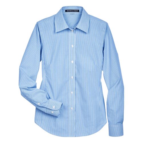 Women's Crown Collection® Banker Stripe Woven Dress Shirt Thumbnail