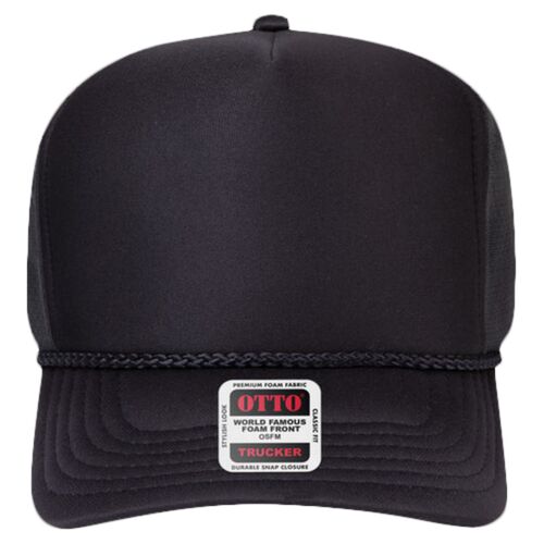 OTTO CAP 5 Panel High Crown Circle Mesh Back Trucker Hat Thumbnail