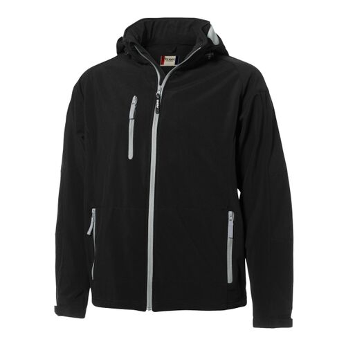 Clique Serac Stretch Softshell Hooded Full Zip Mens Jacket Thumbnail