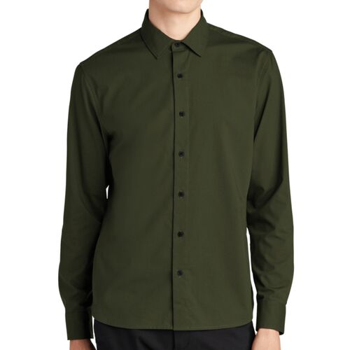 Long Sleeve Stretch Woven Shirt Thumbnail